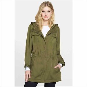 Anorak Cinch-Waist Hooded Jacket